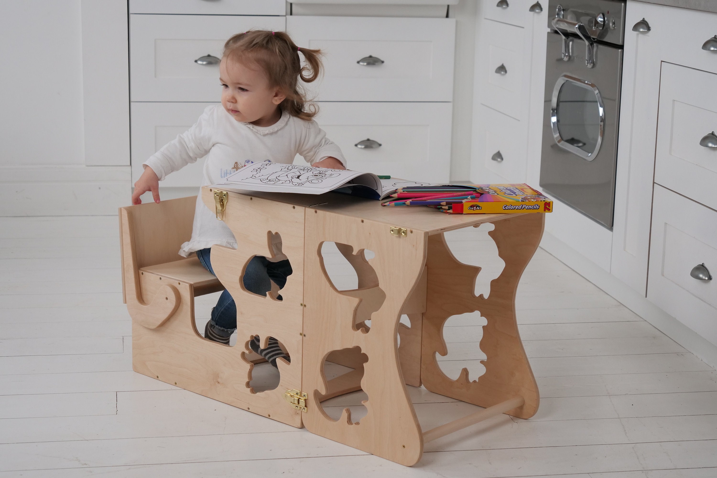 Kids learning chair Kitchen step stool Children table Learning chair …
