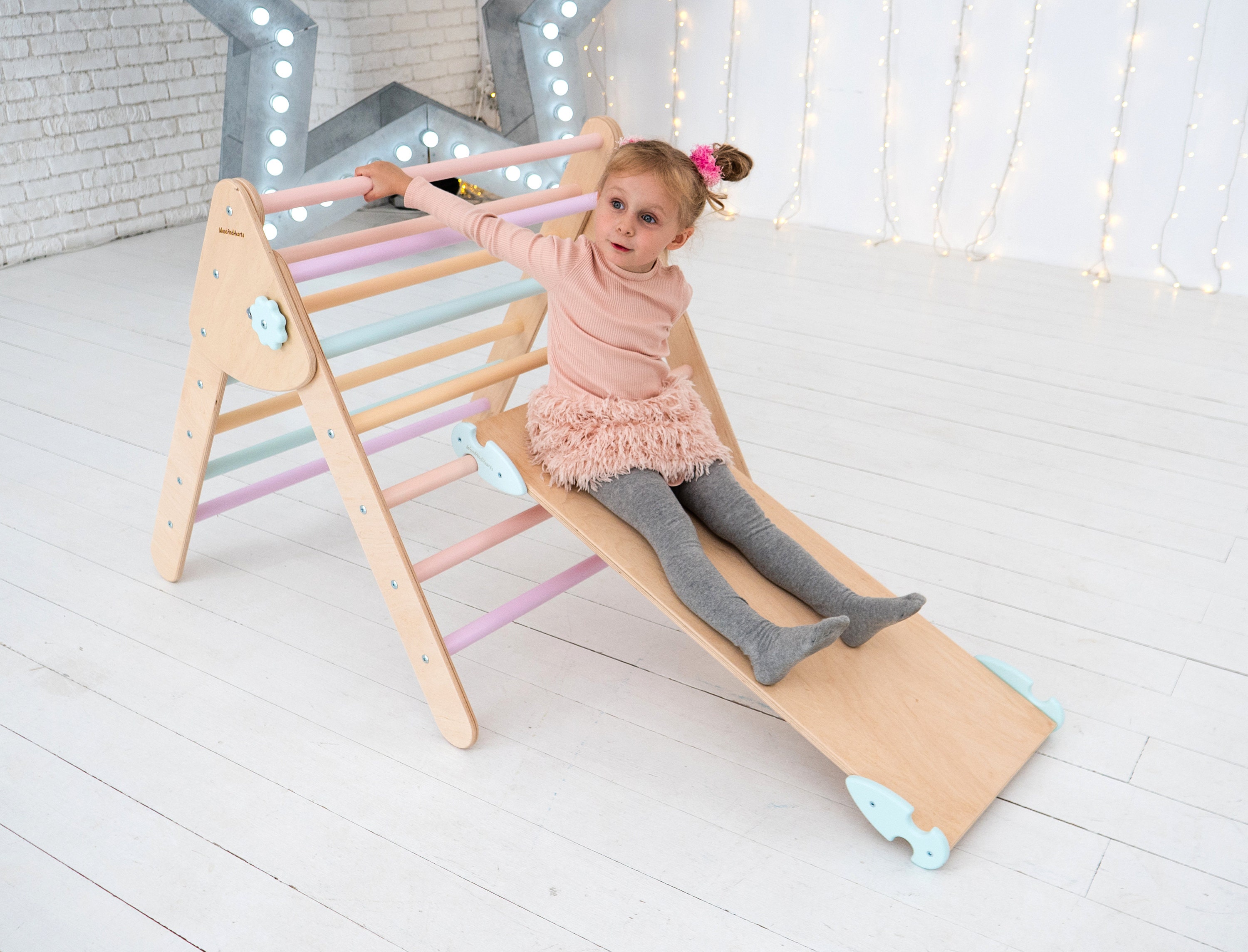 Foldable triangle with rock climbing ramp Montessori kids | Etsy