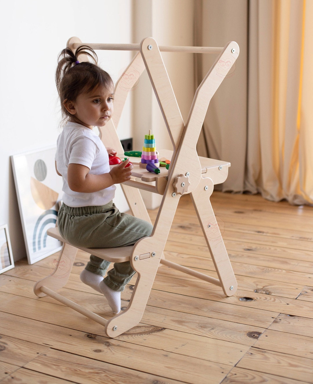 Escabeau de cuisine Montessori pour enfants/table et chaise NON PEINT -   France