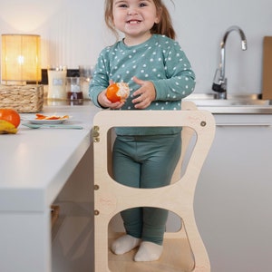 Multifuctional Kitchen Tower by Woodandhearts, Learning Kitchen Stool, Toddler Kitchen Step Stool, Montessori Kids Helper image 10