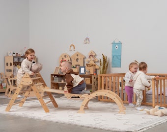 Montessori Turnkey Room by Woodandhearts, Nursery Decor, Kids Bedroom Furniture, Bed Frame, Climbing Furniture, Storage Organization