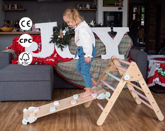 Montessori climber 2in1, Сlimbing triangle, Climbing ramp, Сlimbing frame, Baby gym, Wooden baby gym, Kids wooden furniture