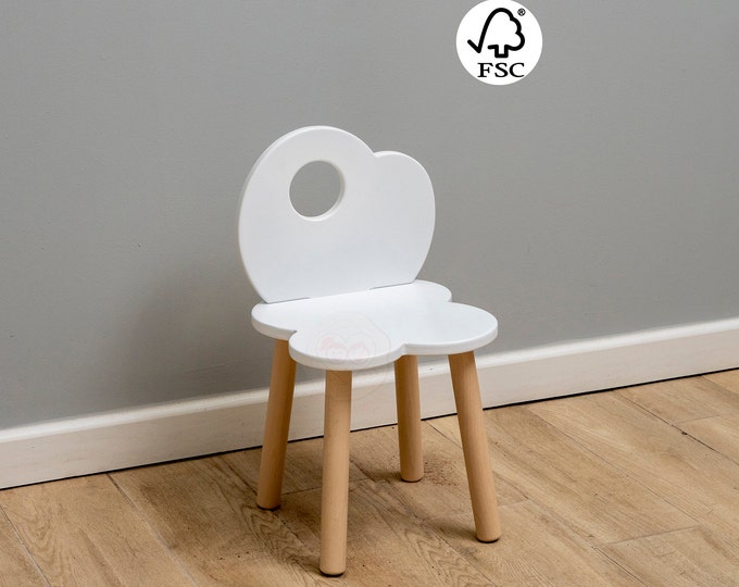 Waldorf Toddler Chair with Backrest, Aesthetic Room Decor Kids Chair, Handmade Furniture Toddler Step Stool Child Gift