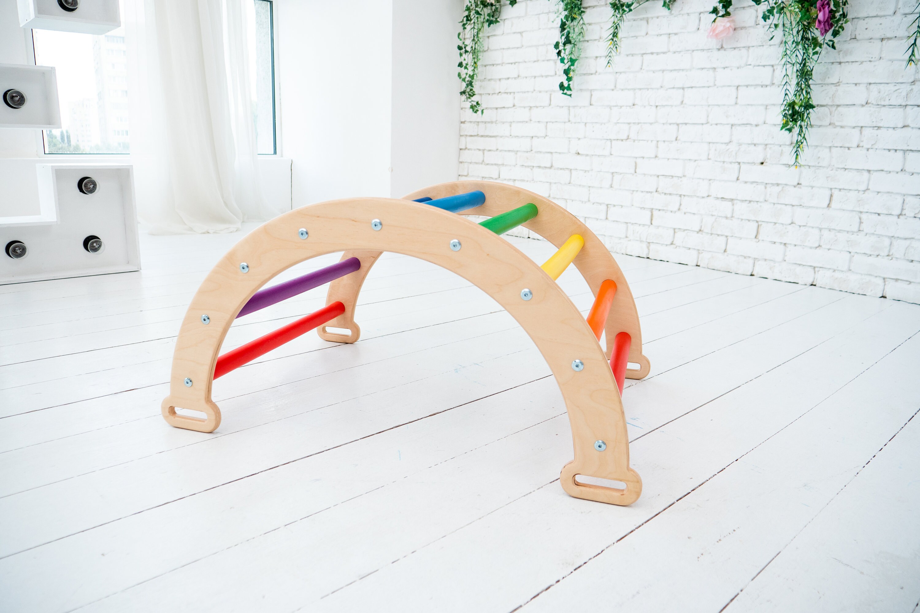 1 Climbing arch Montessori kids climbing ladder Toddler wooden Etsy