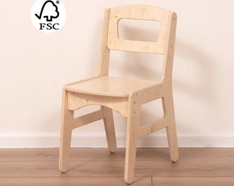 Chaise pour enfant avec dossier, meubles Montessori, tabouret en bois pour tout-petit, cadeau d'un an, chaise pour tout-petit d'âge préscolaire, décoration de chambre d'enfant