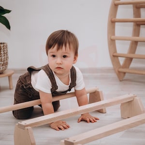 Montessori Toddler Wooden Balance Beam 6 pcs Set, Unique Gift Educational Toys Stepping Stones, Waldorf Nursery Mobile Balance Boards