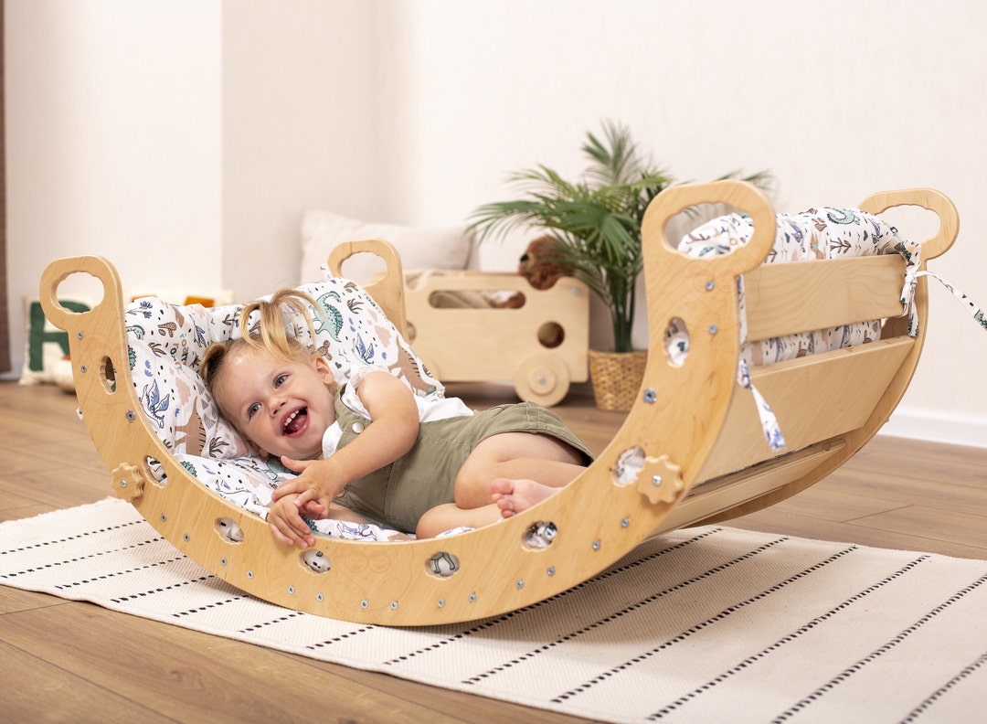 Montessori Rocker With Big Balance Board Pillow, Waldorf Rocker & Soft ...