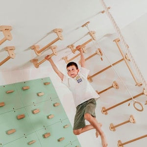 Barras de escalada para niños, barras de mono, parque infantil interior, accesorios de escalada, muebles Montessori, gimnasio de escalada, decoración para sala de juegos