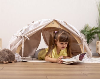 Baby Mobile Kids Tent for Climbing Arch, Boho Canopy Tent for Montessori Arch Christmas Gift, Soft Play Equipment Preppy Room Decor