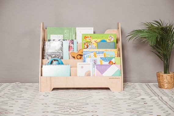 Montessori Floor Bookshelf Toddler Bookcase Kids Wooden Storage