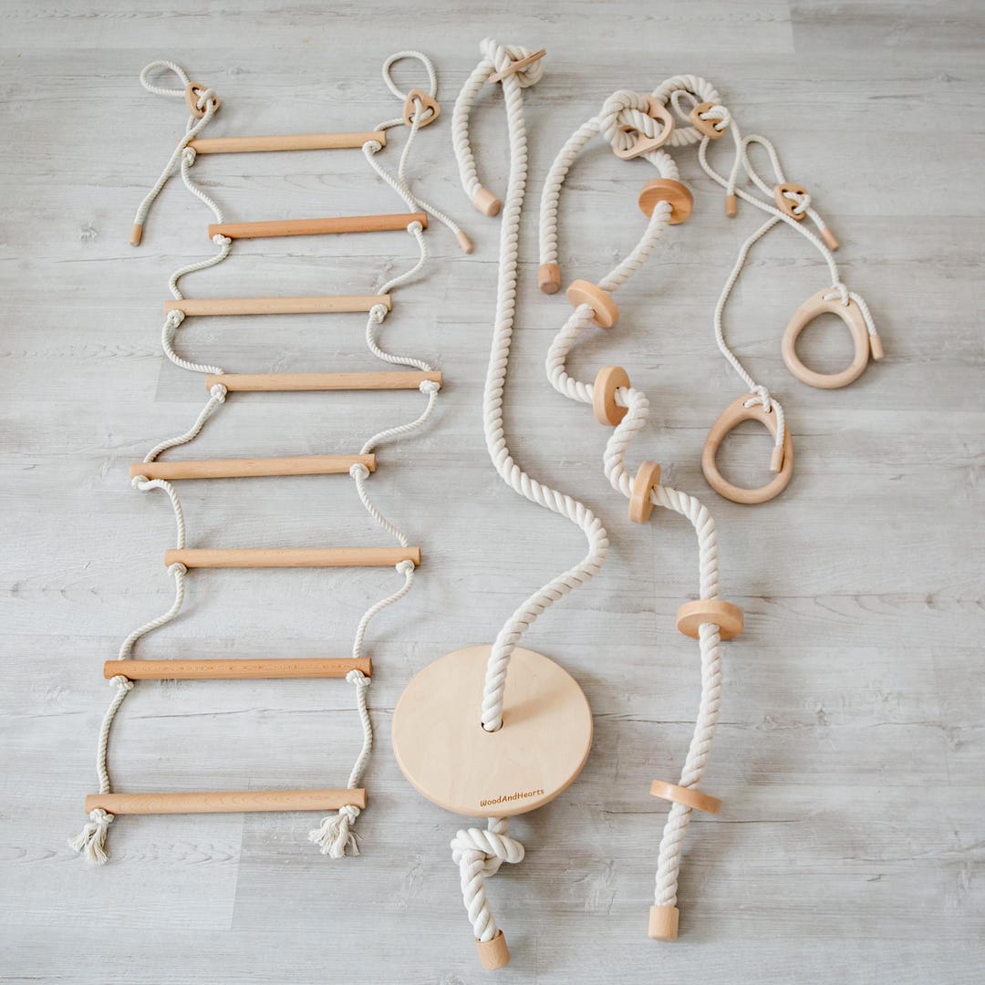 Rope Play Set for Kids Climbing Gym, Montessori Rope Bundle With ...