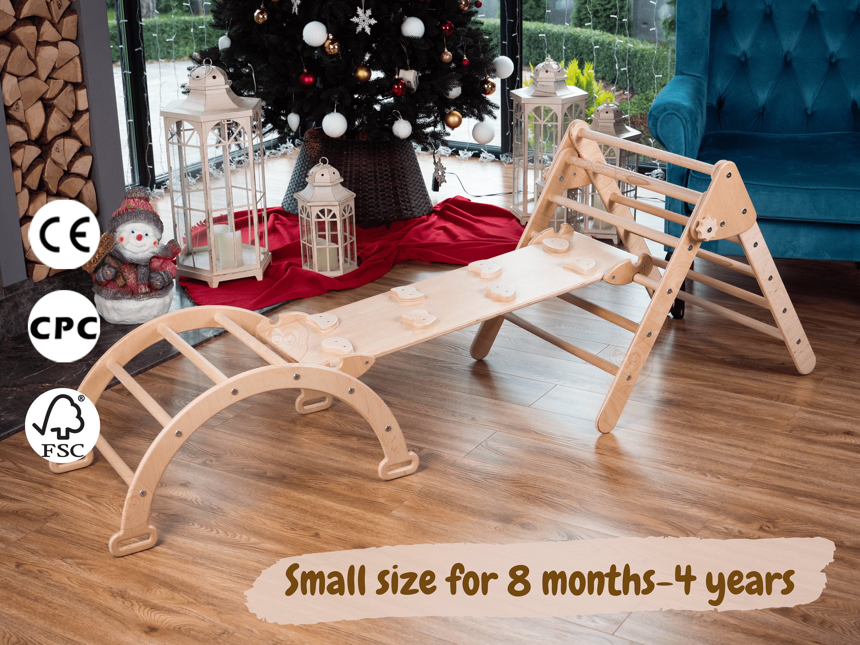 Activity baby gym, 4in1 Montessori set of climbing, Climbing arch pillow, Arch climbing, Kids slide, Foldable triangle
