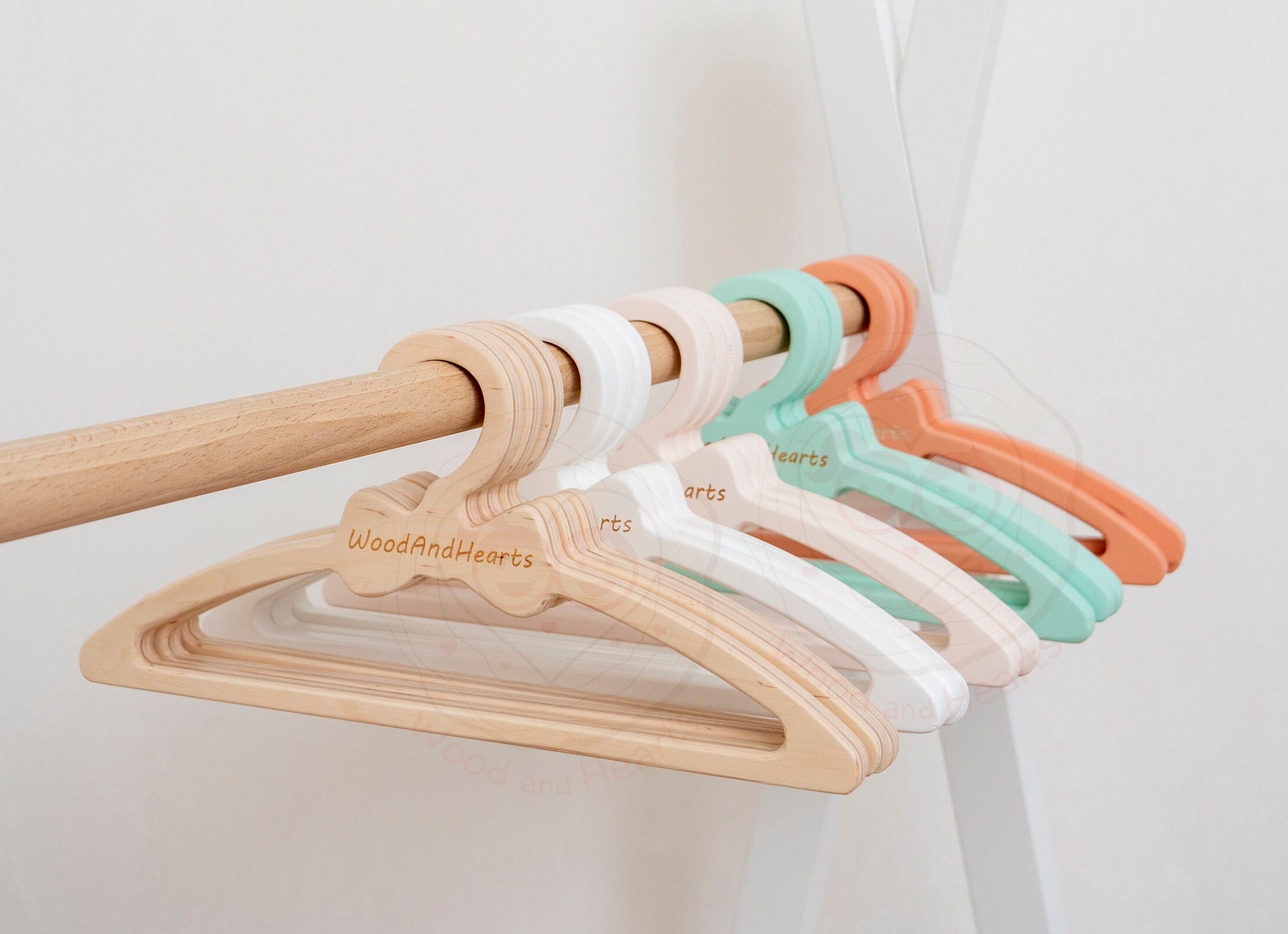 NAHANCO Wooden Baby/Infant Hangers, 10 - Low Gloss White