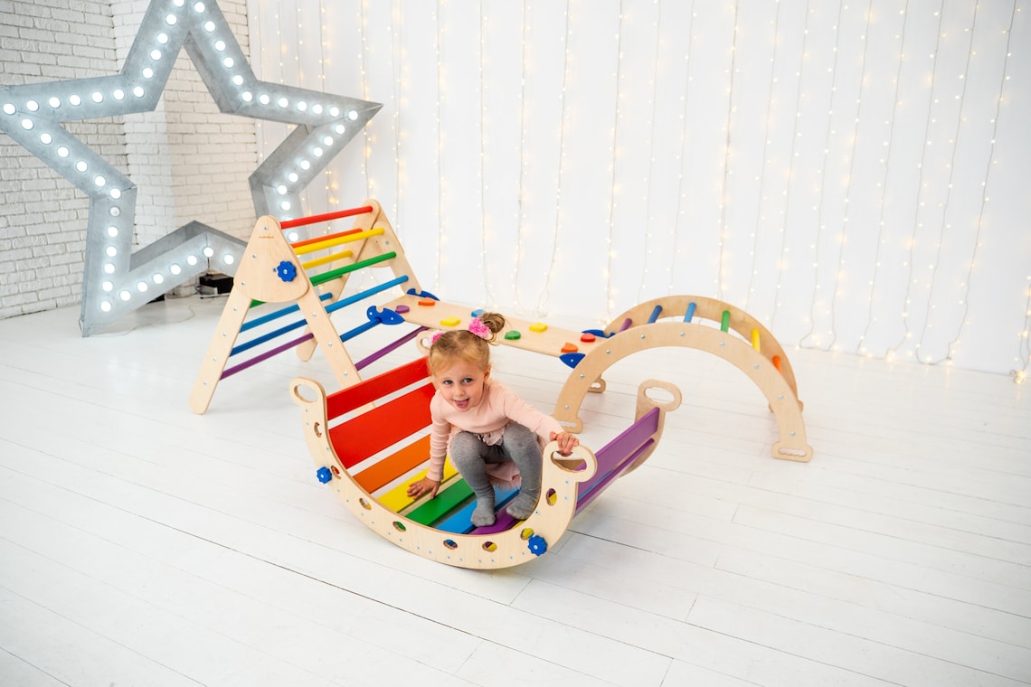 Wood Rocker Baby climber Climber Montessori Toy Kids wooden Etsy