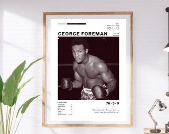 George Foreman, 18x24" Poster FHD Wall Decor Wall Hangings,Art, Museum Poster, Digital Download, Art Print, Digital Print, Boxing Poster