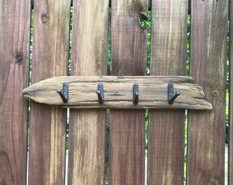 Rustic metal accent Driftwood wall hanger