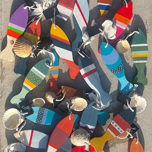 Porte-clés Mural 7 Crochets - Motif Poisson En Métal