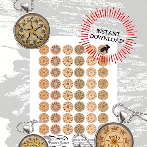 DIGITAL DOWNLOAD - 1&quot; / 25mm Vintage Phenakistoscope Circles for Jewelry Pendants, Scrapbooking, Crafts
