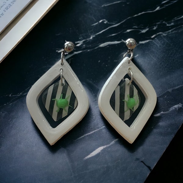 Beetlejuice inspired earrings - Polymer clay - It’s Showtime - Beetlejuice the Musical