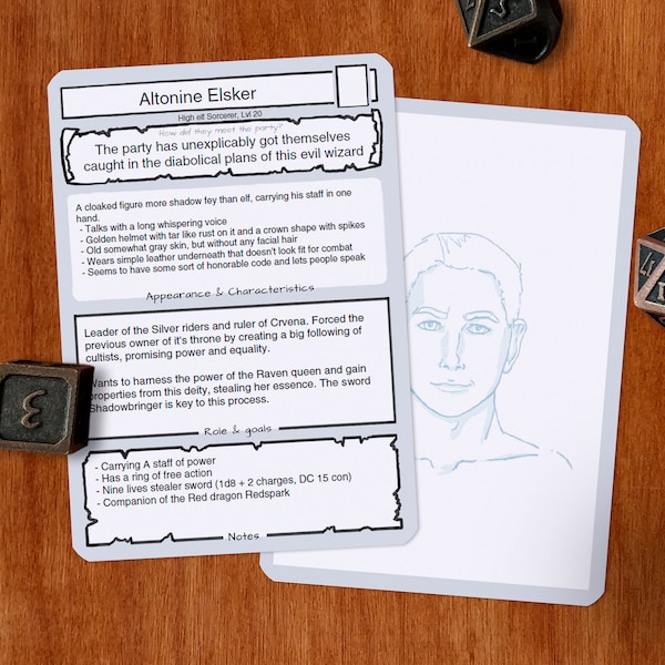 Dnd Npc Cards - Etsy