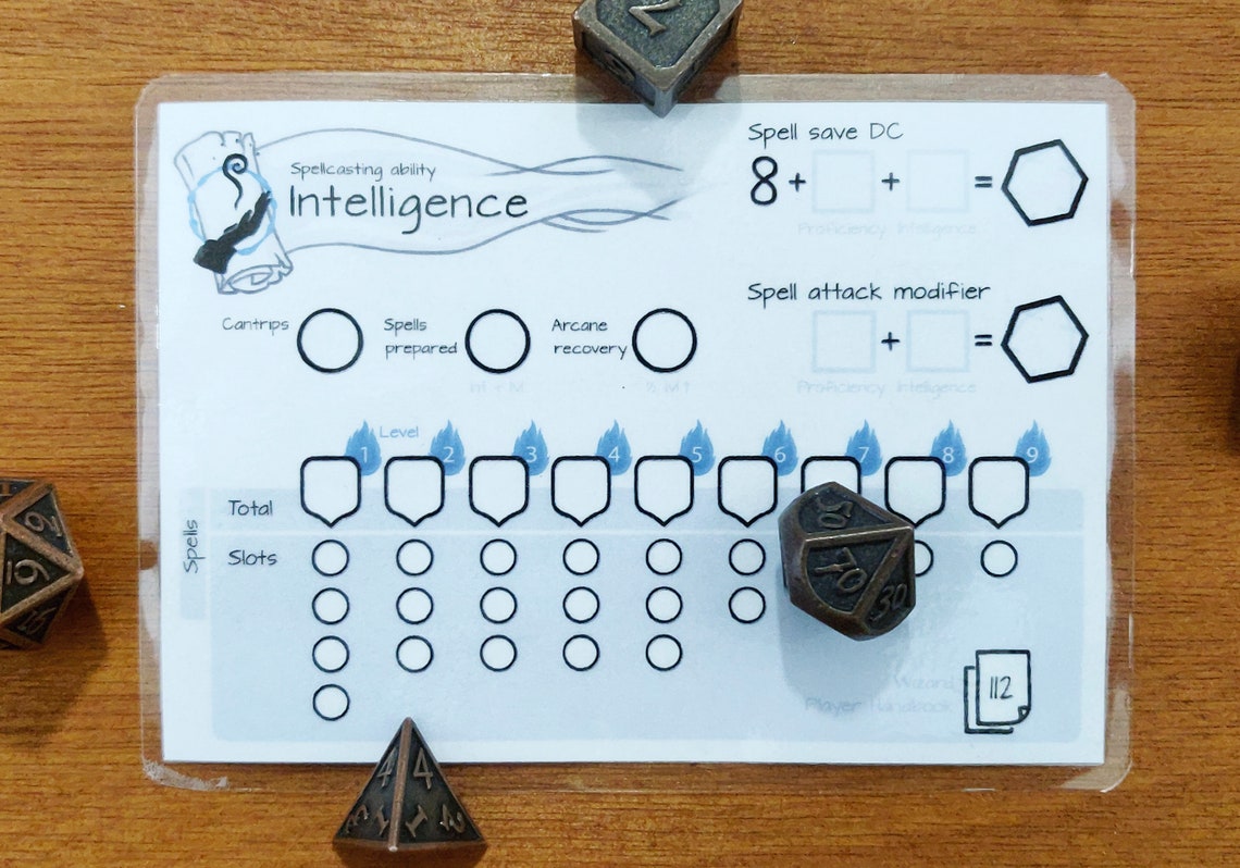 Wizard Spell Slot Tracker Dnd 5e Pdf Etsy