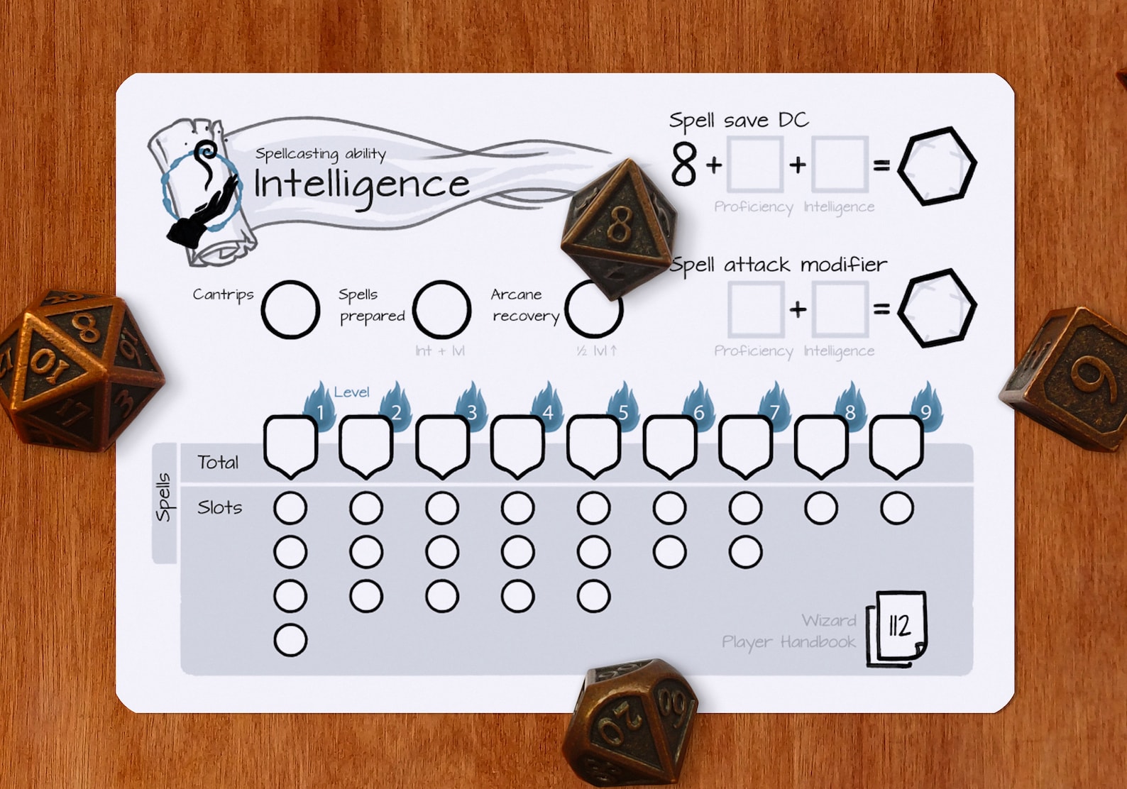 Wizard Spell Slot Tracker DnD 5e PDF | Etsy