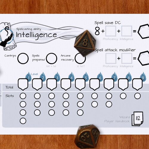 Spell Slot Trackers for All Classes Dnd 5e PDF - Etsy