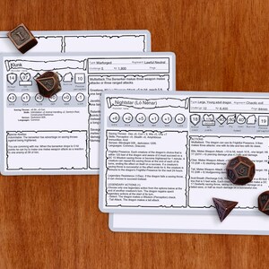 Monster Cards Dnd 5e PDF Fillable Same Size as the - Etsy