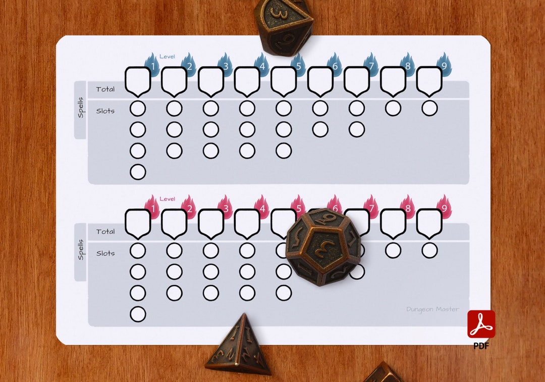 Dungeon Master Spell Slot Tracker – Dnd 5e | PDF - Etsy