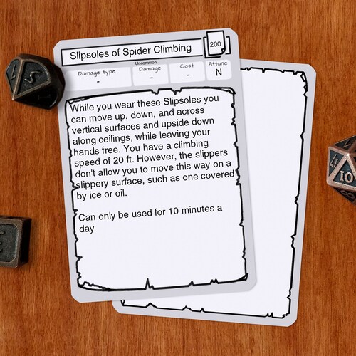 Item Cards full Color Dnd 5e PDF Fillable Same Size Etsy