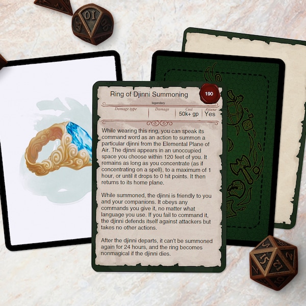 Item Cards [Full Color] - DnD 5e | PDF | Fillable | Same size as the Official