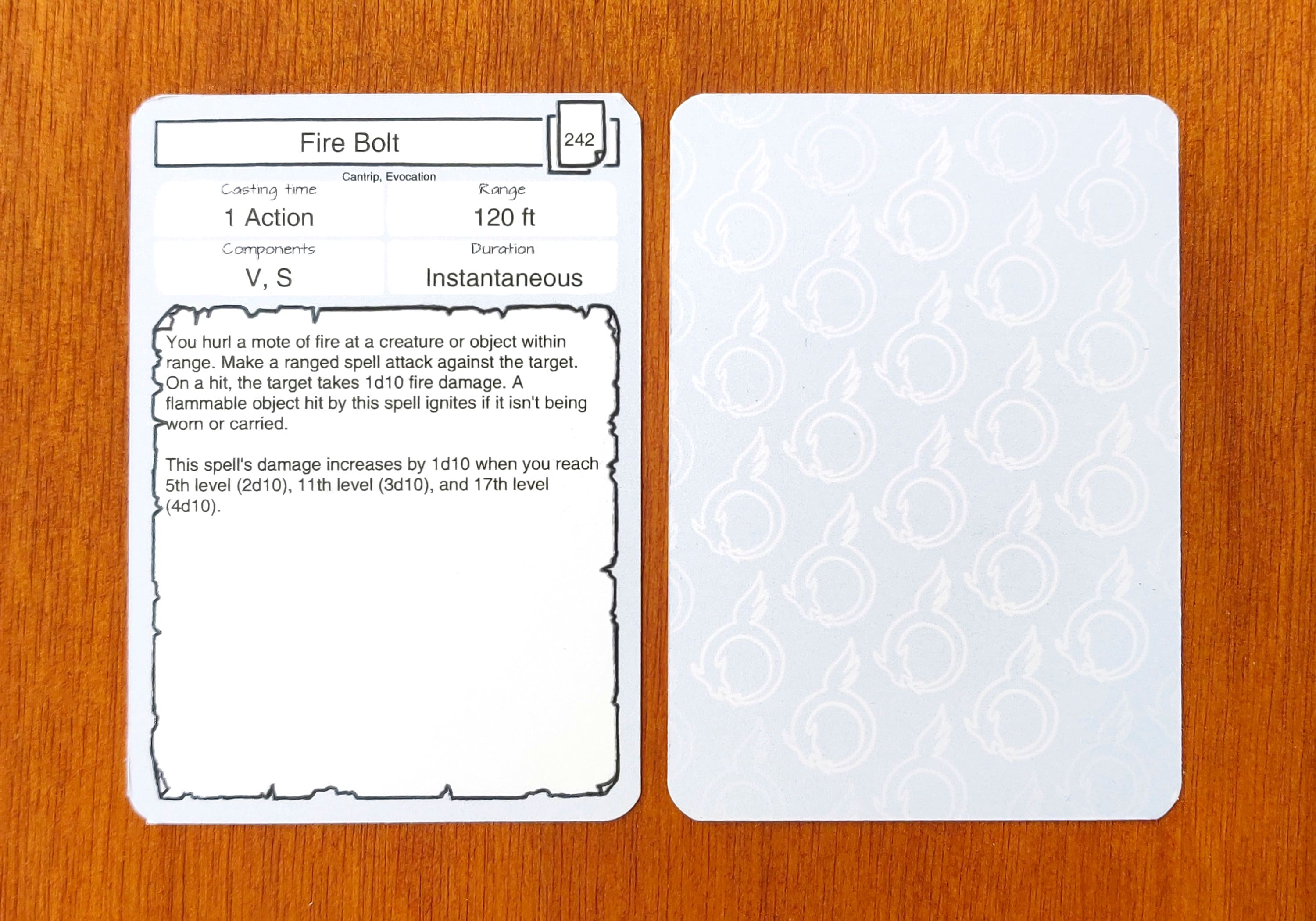 Spell Cards Dnd 5e PDF Fillable Same Size as the Etsy