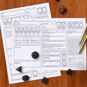 Familiar Character Sheet - A5 | DnD 5e | PDF | Fillable