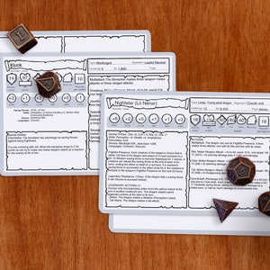 Monster Cards - DnD 5e | PDF | Fillable | Same size as the Official