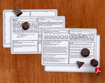 Cartas de Monstruo - DnD 5e / PDF / Rellenables / Mismo tamaño que la Oficial