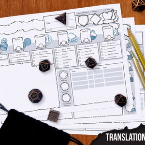 French Character Sheet - France | DnD 5e | A4/A5 | PDF | Fillable