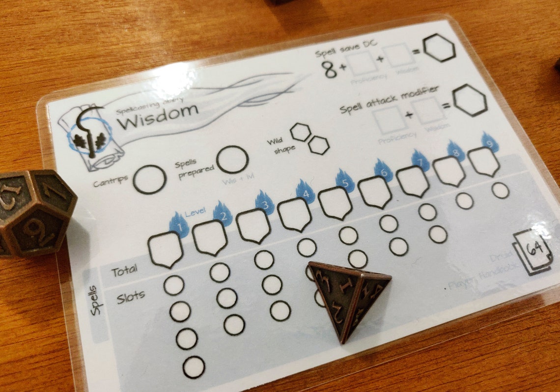 Druid Spell Slot Tracker Dnd 5e PDF | Etsy