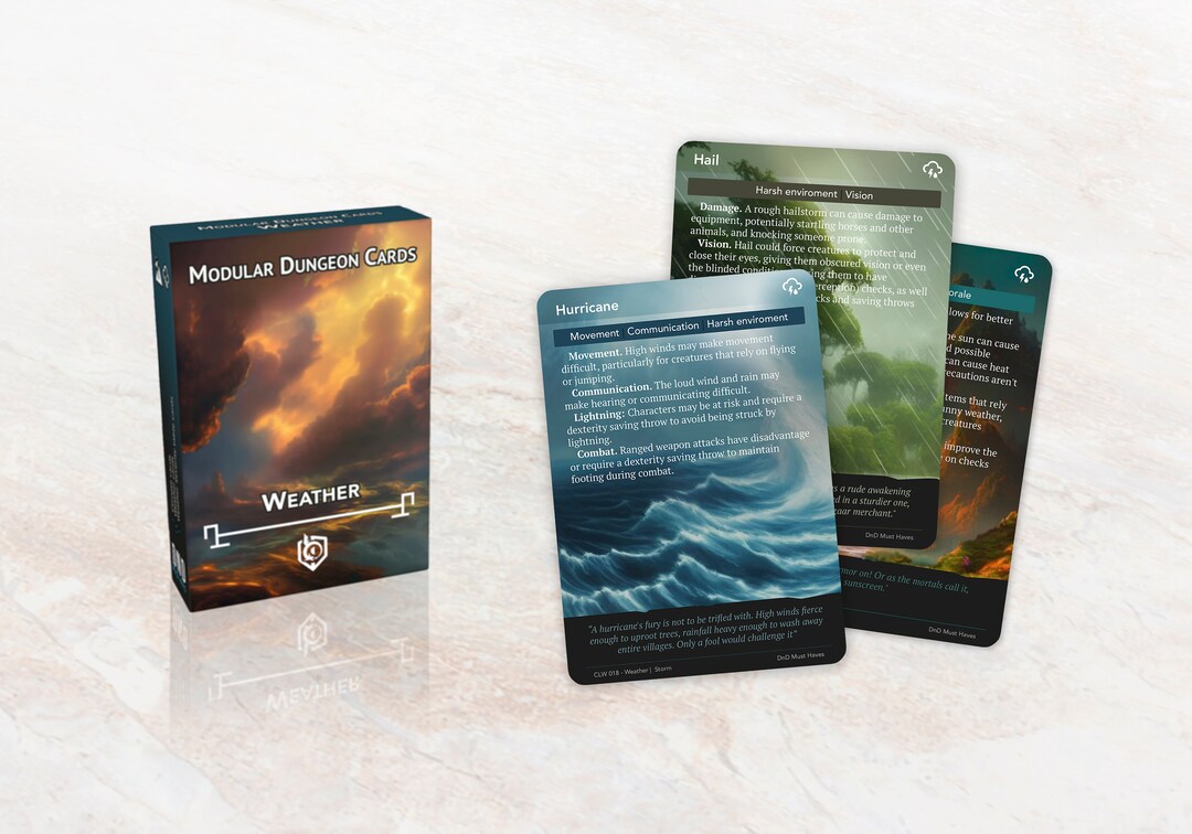 Weather Deck Modular Dungeon Dnd 5e PDF A4 Letter Etsy Australia