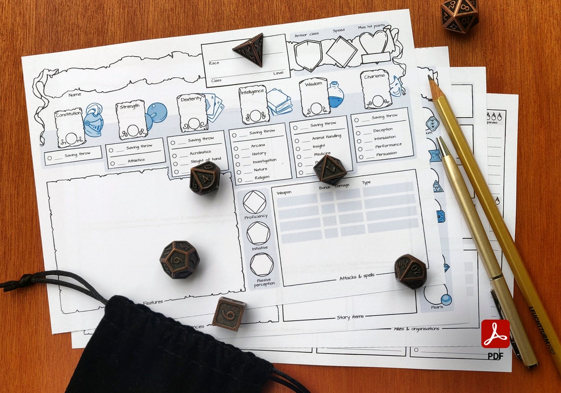 Hoja De Personaje Simplificada A5 DnD 5e PDF Rellenable hoja-de-personaje-simplificada-a5-dnd-5e-pdf-rellenable