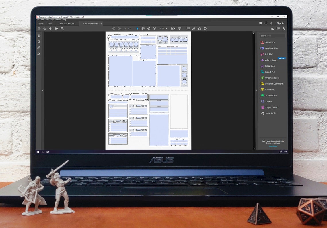 Sidekick Character Sheet A4 Dnd 5e PDF Fillable Etsy UK