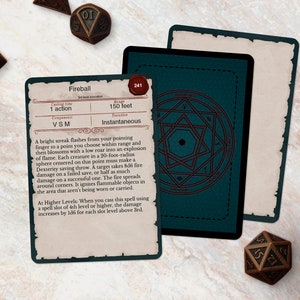 Zauberkarten [Vollfarbe] - DnD 5e | PDF | Befüllbar | Gleiche Größe wie die offizielle