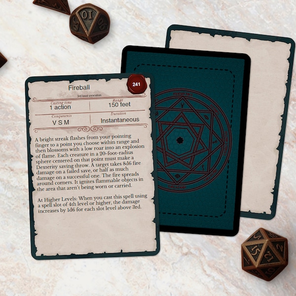 Pdf 5e Spell Cards Etsy