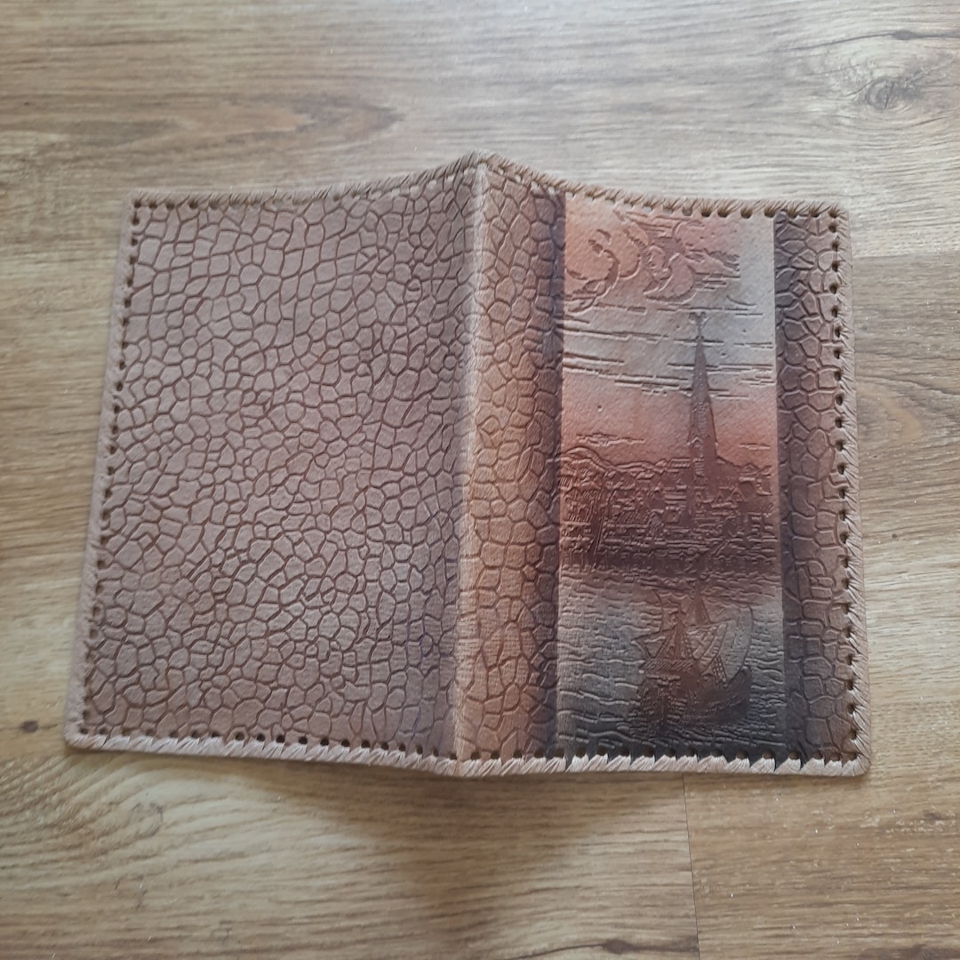 Embossed Leather Book Covers Natural Leather Case Leather Document