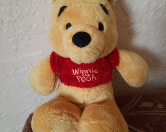 Winnie Pooh Bear Plush Toy Soft Beautiful Vintage Winnie The Pooh Bear 9" 22cm Plush Bear Winnie Pooh Bear