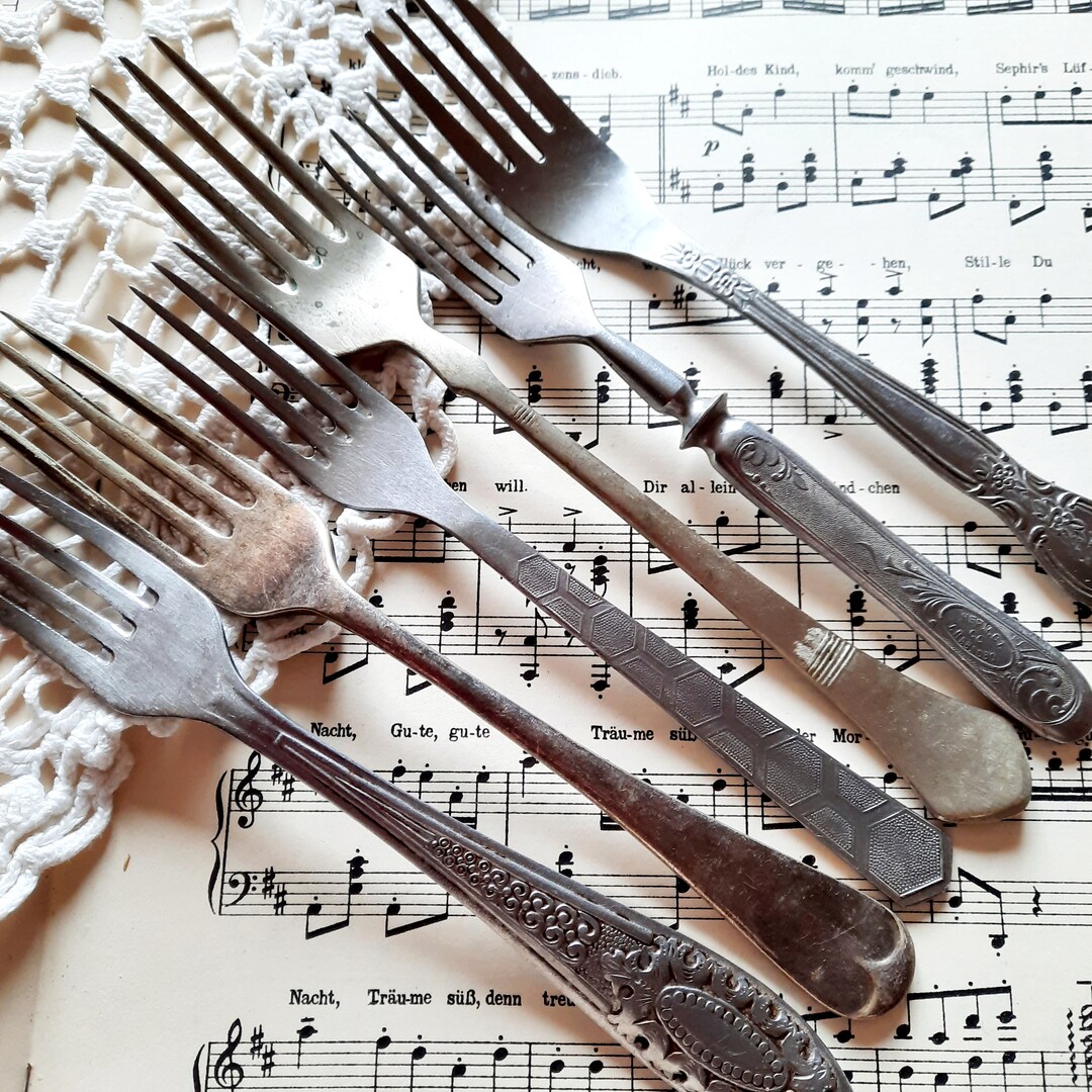 6 Mismatched Forks Unique Flatware Vintage Cutlery Mismatched Etsy