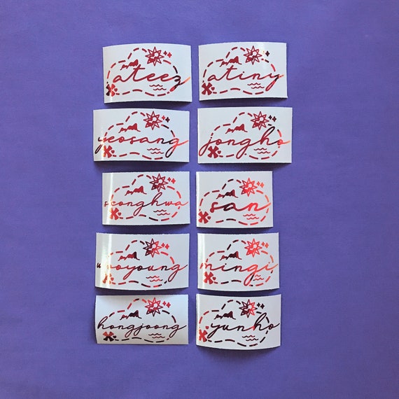 ATEEZ Treasure Map Lightstick Holographic Decal Stickers for