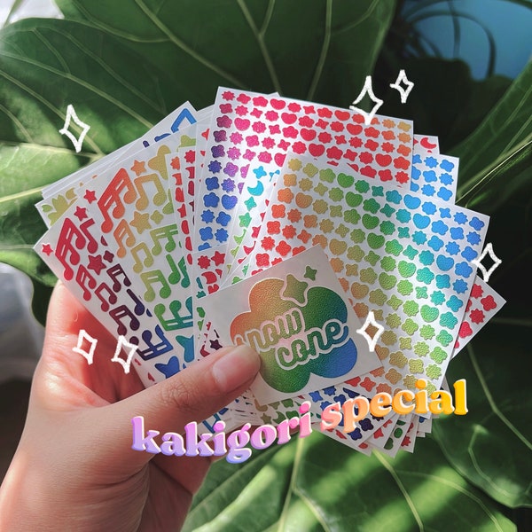 KAKIGORI SPECIAL Snow Cone Flavored Stickers!!! // Rainbow Holographic Deco Sheets for polcos, journaling, spreads, lightsticks, etc!