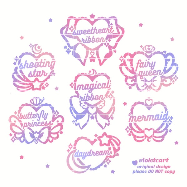 CUSTOM Magical Girl Holographic Decal Stickers / cute kpop custom decal for all lightsticks!~ & laptop, phone, journal, polco deco