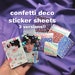 Confetti Deco Accent Holographic Sticker Sheets (3 versions PLAIN, FLOWER, SPACE) for polco, journal spreads, lighstick deco, etc!