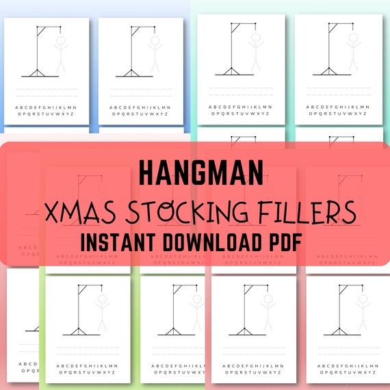Hangman Christmas Stocking Fillers Printable PDF For Instant Etsy